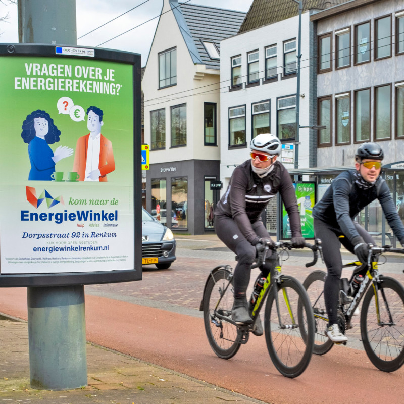 Affiche Energiewinkel aan lantaarn